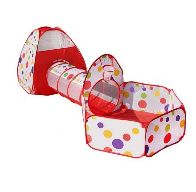 Kids Pop-Up Tunnel Toy Tent 3-Piece Set – Indoor & Outdoor Play for Toddlers