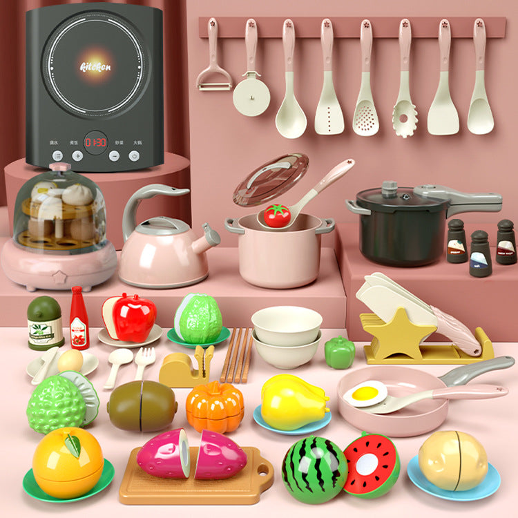 Kids’ Pretend Play Kitchen Set with Lights & Sounds