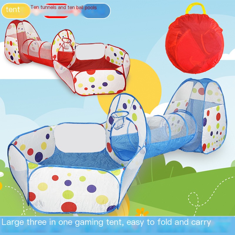 Kids Pop-Up Tunnel Toy Tent 3-Piece Set – Indoor & Outdoor Play for Toddlers