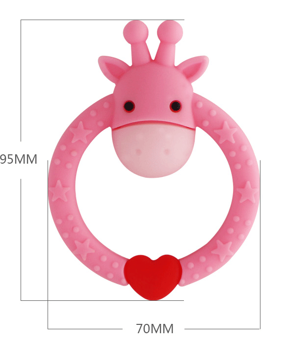 Giraffe Teething Toy – 2-in-1 Silicone Baby Teether & Soother