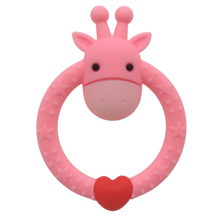 Giraffe Teething Toy – 2-in-1 Silicone Baby Teether & Soother