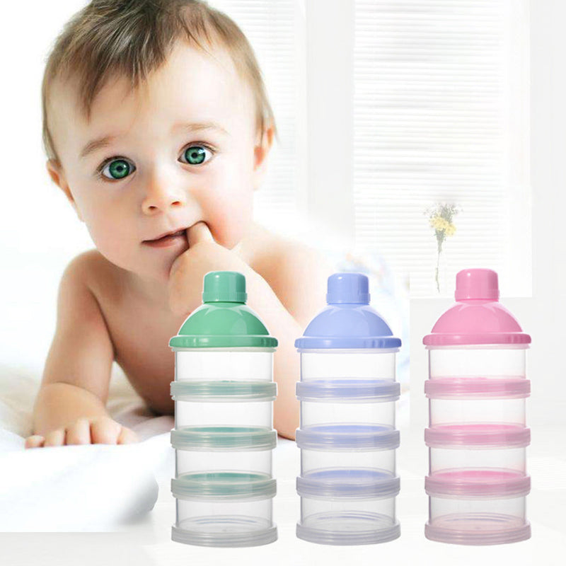 4-Layer Portable Baby Milk Powder Container – BPA-Free Formula Dispenser