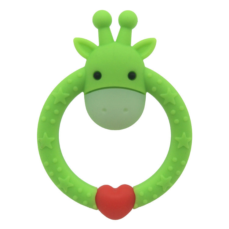 Giraffe Teething Toy – 2-in-1 Silicone Baby Teether & Soother